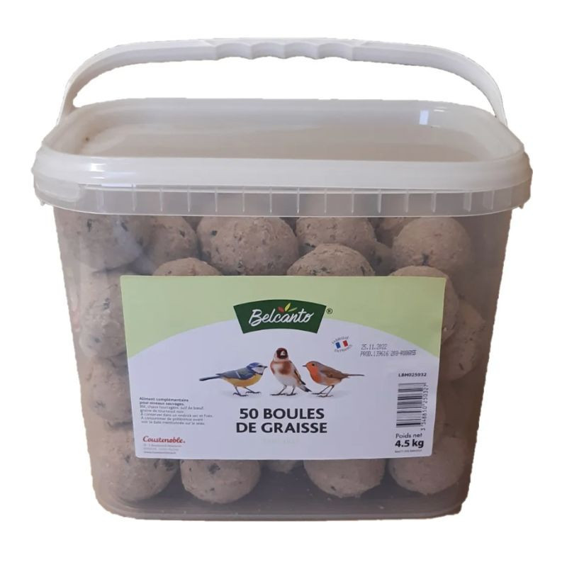 Seau boules de graisse pour oiseaux x50