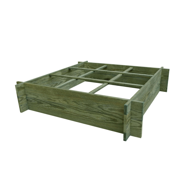 Carré potager avec 9 séparations en pin