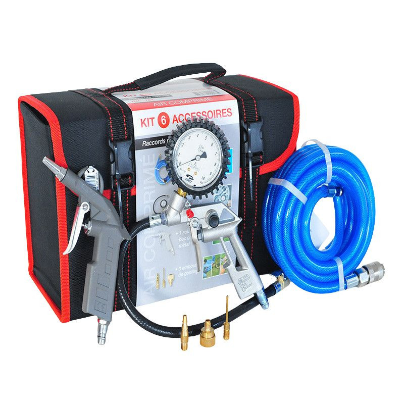 Valise 6 accessoires raccord rapide pour compresseur