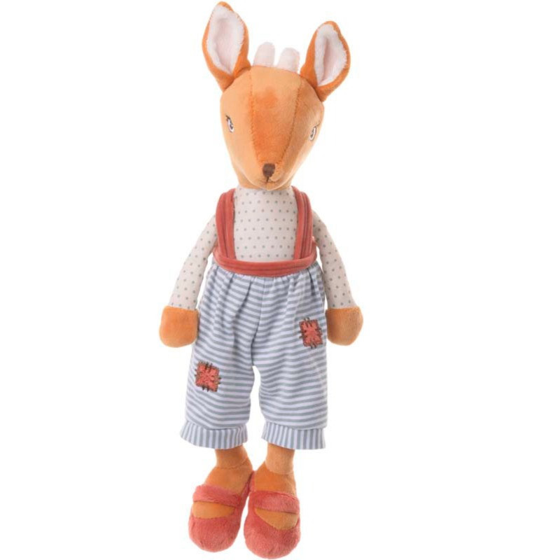 Peluche Bukowski &ndash; Biche en robe velours (30 cm)